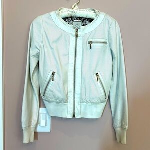 St.John Couture percolated white leather jacket size 2